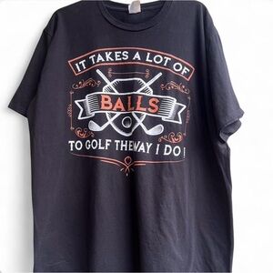 Port & Company Fan Favorite Golf Funny Casual Graphic Cotton T-Shirt 2XL Black